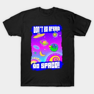 Go space - space alien cat and UFO T-Shirt